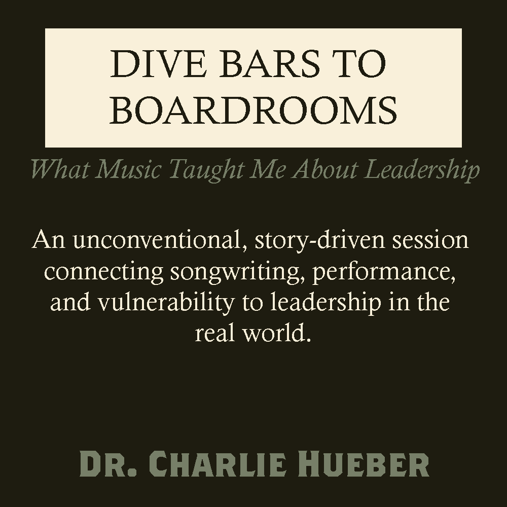 Title: FROM DIVE BARS TO BOARDROOMS Subtitle: What Music Taught Me About Leadership